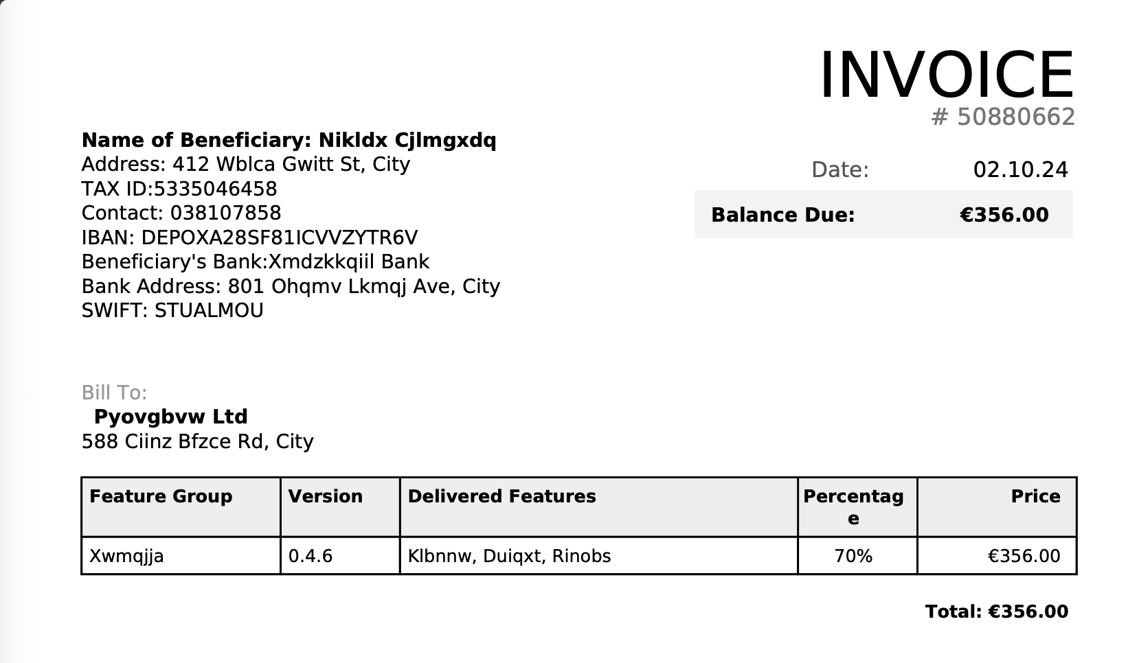 Invoice Example